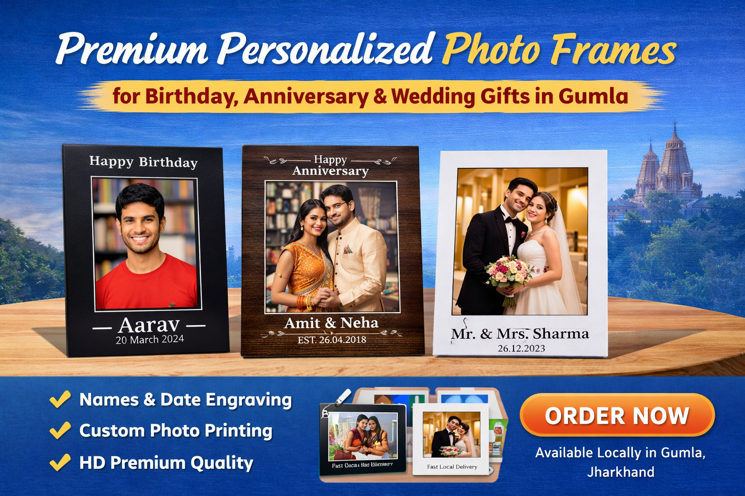 Buy premium personalized photo frames in Gumla, Jharkhand