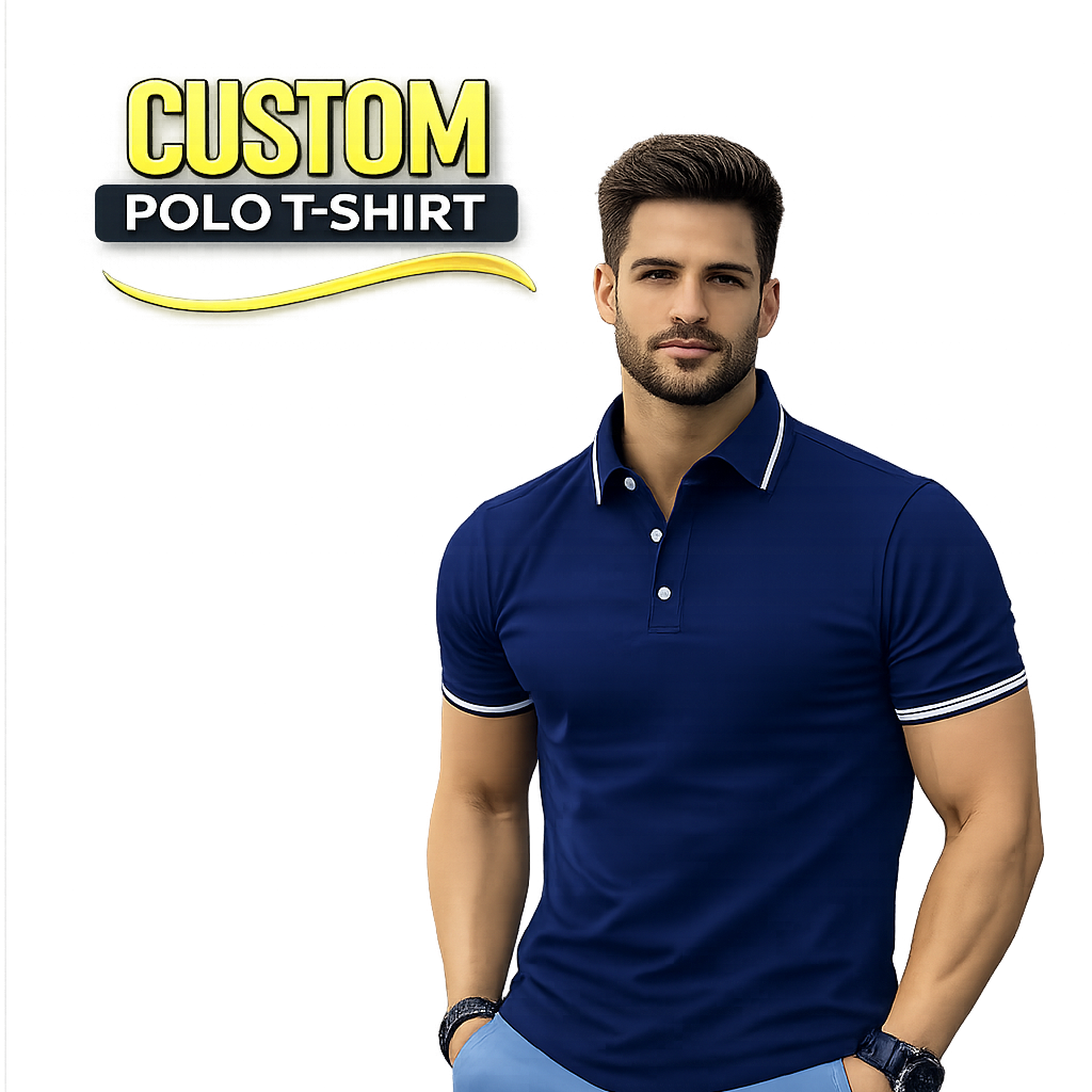 CUSTOM POLO T-SHIRTS Navy Blue -Mprintz