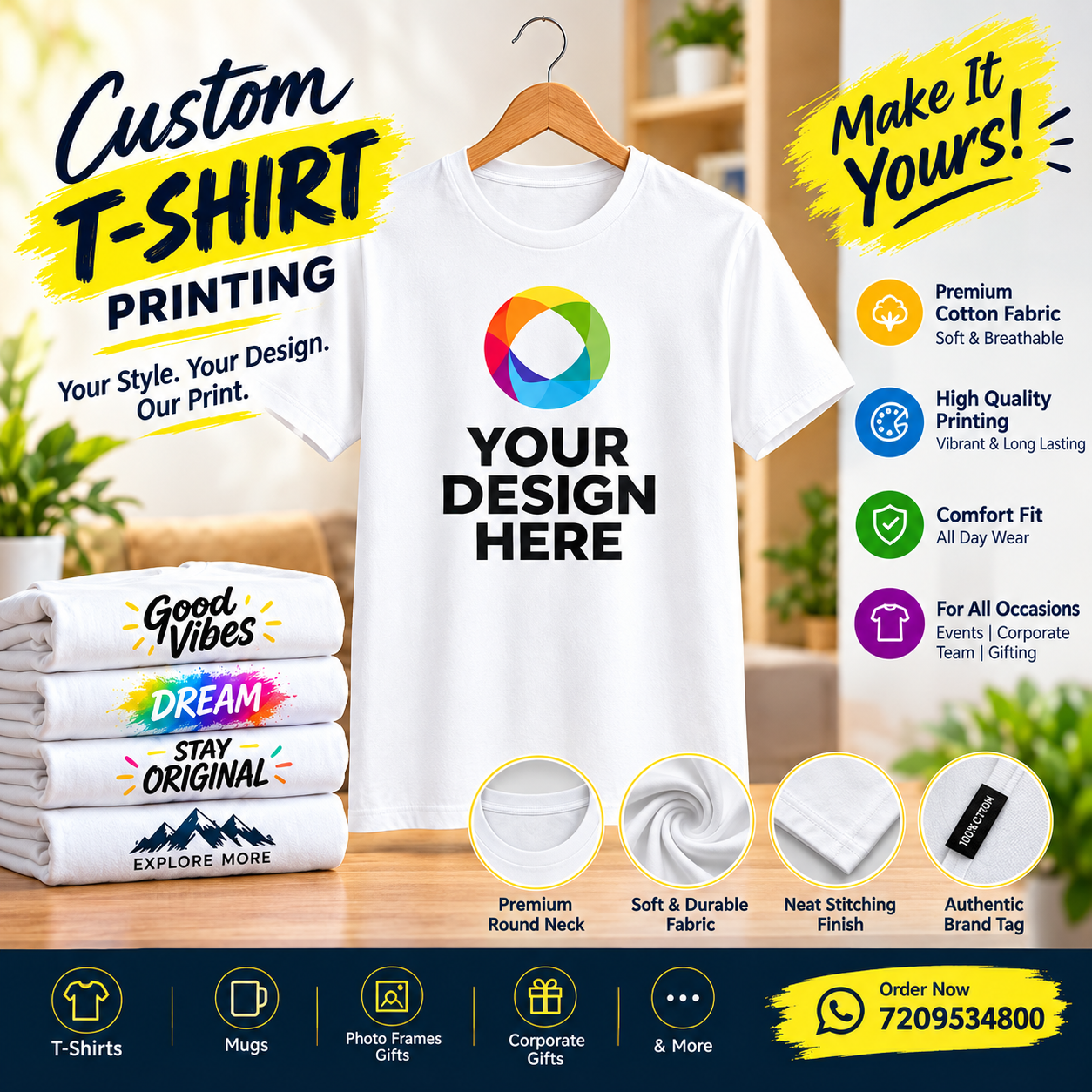 Custom Men’s Cotton T-Shirts