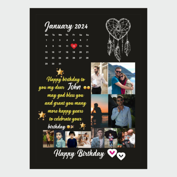 Personalized Birthday Calendar Photo Collage