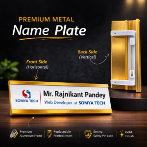 Premium Metal Name Badge with Safety Pin